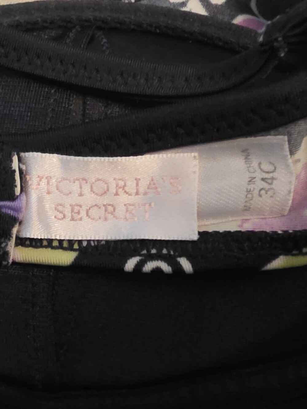 Victoria's Secret Bikini Top Black Multi Size 34C - Picture 15 of 16